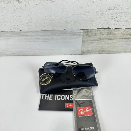 Ray-Ban Adult RB3025 Aviator Polarized Gunmetal/Blue/Grey 58mm Sunglasses