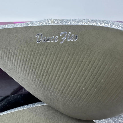 Women's Chiffon Slings by Easy Street in Silver Glitter (Size 6 1/2 M)