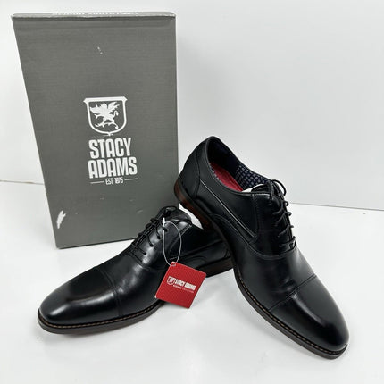 STACY ADAMS Mens Kallum Cap Toe Oxford, Black, Size 8M