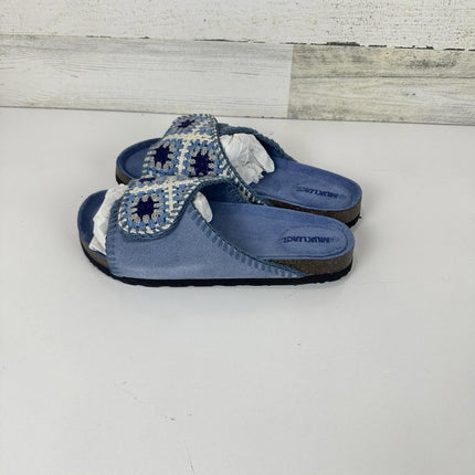 MUK LUKS Women's Gigi Crochet Sandal, Chambray, Size 7