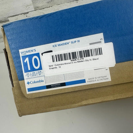 Women's Columbia Ice Maiden Slip III Waterproof Winter Snow Boots Black Size 10