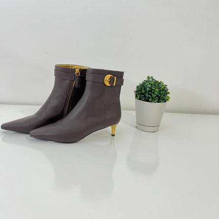Donna Karan New York Women's Clair High Heel Ankle Booties - Chocolate, Size 7M