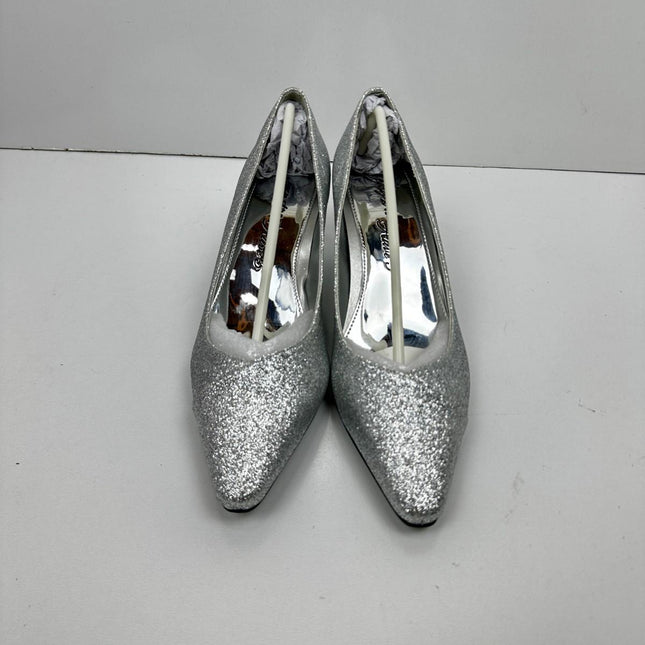 Women's Chiffon Slings by Easy Street in Silver Glitter (Size 6 1/2 M)