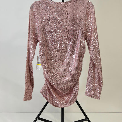 Karen Kane Side Shirred Sequin Women's Top, Pink, Size M