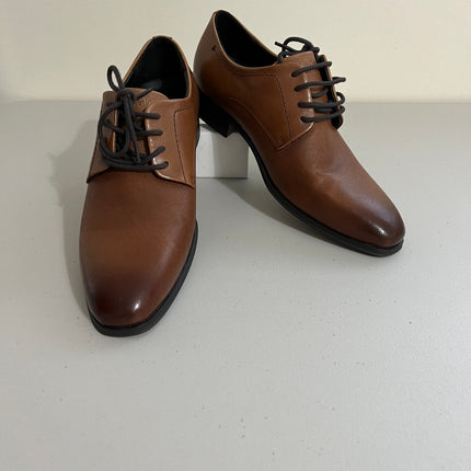 Calvin Klein Dearl Men's Lace up Wing Tip Shoes Medium Brown Leather : 8 M