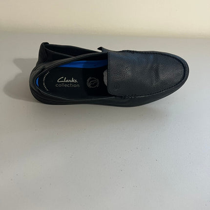 Clarks Men's Collection Flexway Step Leather Slip-on Loafers-Black,9.5