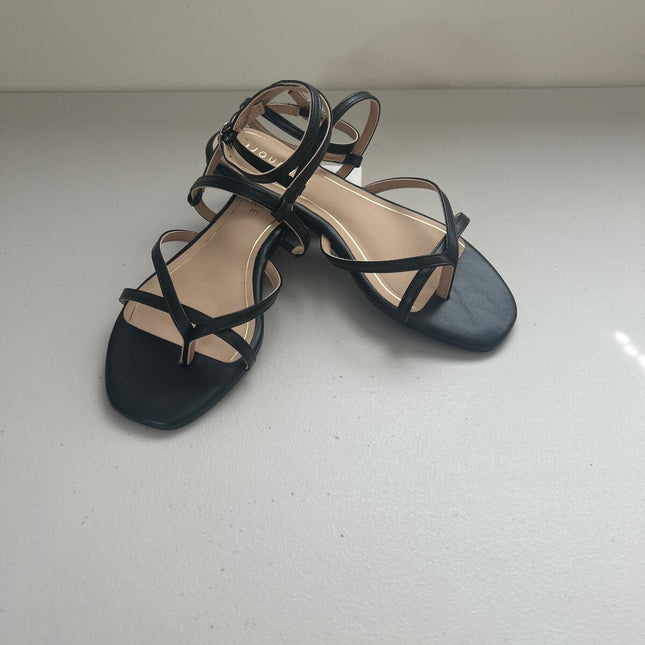 Journee Women's Serissa Flat Sandals, Black, Size, 8