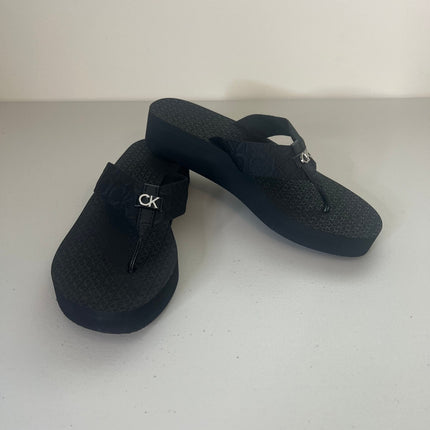Calvin Klein Women's Meena Logo Platform Flip-Flop Sandals - Black