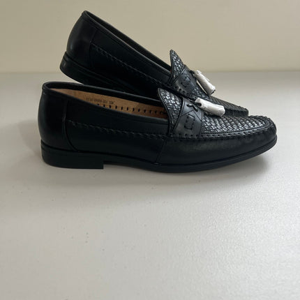 Nunn Bush Strafford Woven Tassel Loafer Men's Black Slip on 12 W