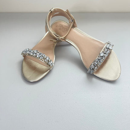 Jewel Badgley Mischka Giona Embellished Evening Sandals Gold Metallic Size, 8.5