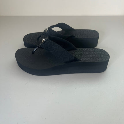 Calvin Klein Women's Meena Logo Platform Flip-Flop Sandals - Black