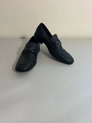 Calvin Klein Men's Malcome Black Saffiano Leather Dress Loafers, 8.5 M