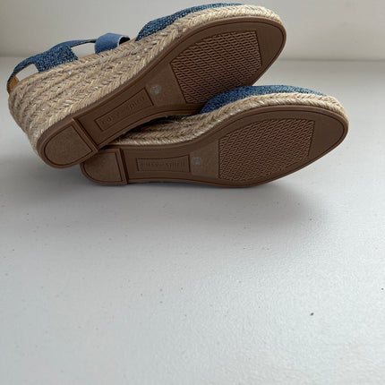 Easy Spirit Women's Meza Casual Strappy Espadrille Wedges Sandal - Blue, - 7.5