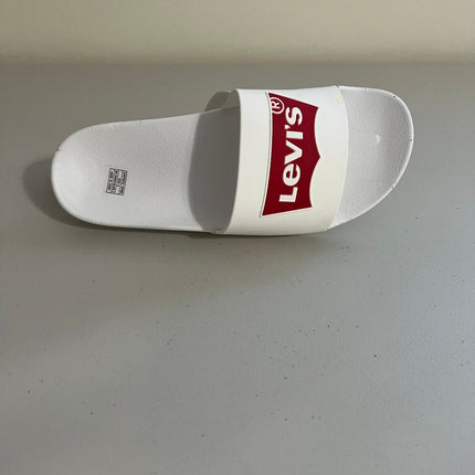 Levi's Men's Batwing Slide Sandals - white/Red- Size,  A 9