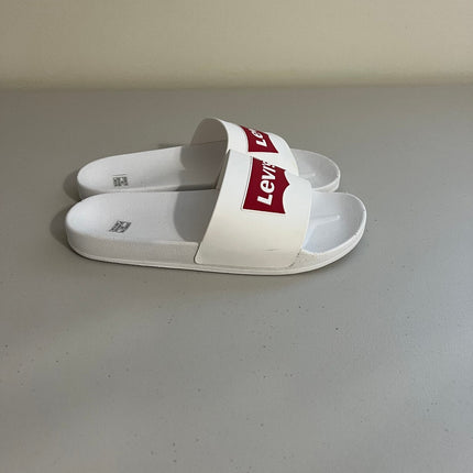 Levi's Men's Batwing Slide Sandals - white/Red- Size,  A 9