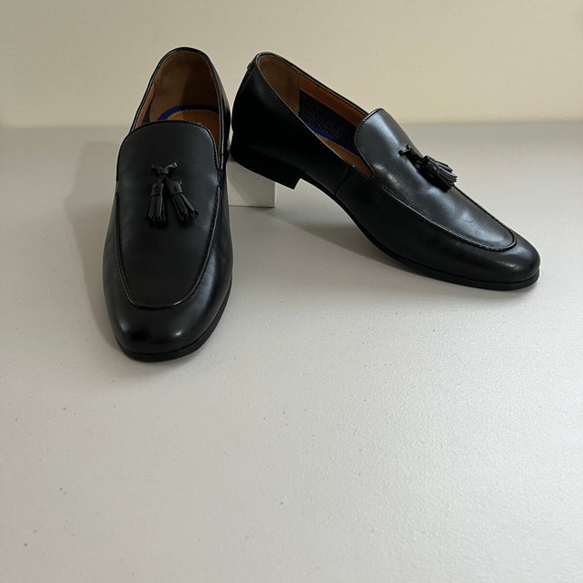 Bar Iii Men's Benjiee Leather Slip-on Tassel Loafers, Black Leather Size , 13