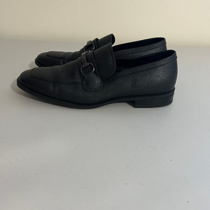 Calvin Klein Men's Malcome Black Saffiano Leather Dress Loafers, 8.5 M