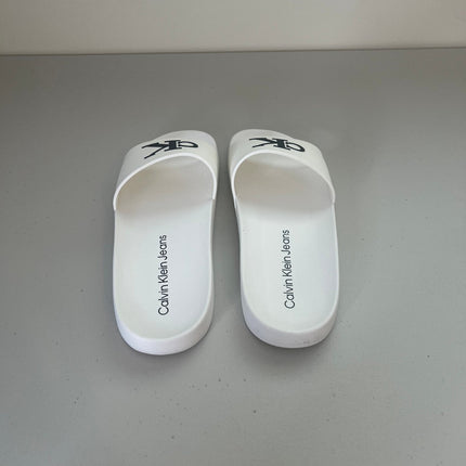 Calvin Klein Women's Arin Logo Beach Slide Sandals - White