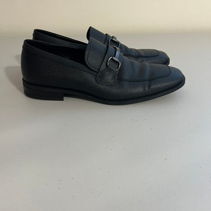 Calvin Klein Men's Malcome Black Saffiano Leather Dress Loafers, 8.5 M