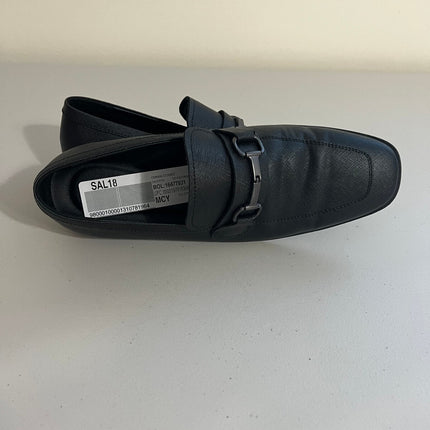 Calvin Klein Men's Malcome Black Saffiano Leather Dress Loafers, 8.5 M