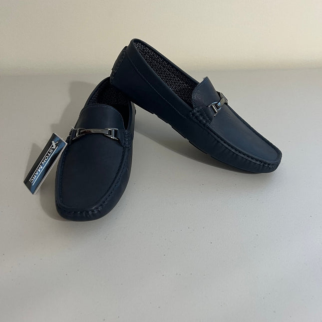 Aston Marc Men's Charter Bit Loafers Navy Blue, Size, 11