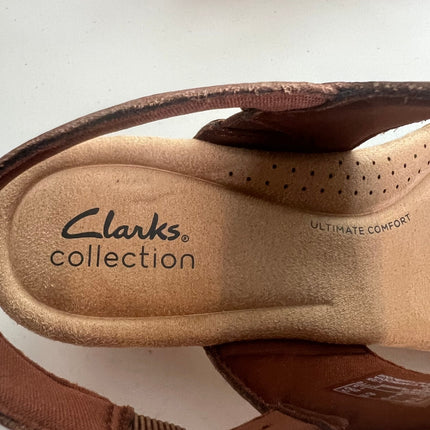 Clarks Seannah Step Women's Sandals Tan Leather : 9 B - Medium, Leather/Rubber