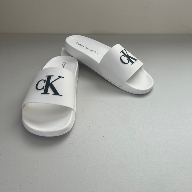 Calvin Klein Women's Arin Logo Beach Slide Sandals - White, Size, 11