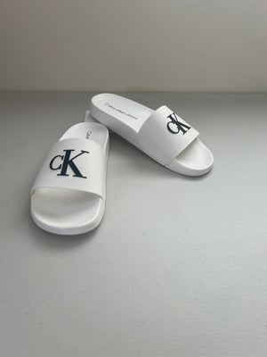 Calvin Klein Women's Arin Logo Beach Slide Sandals - White, Size, 11