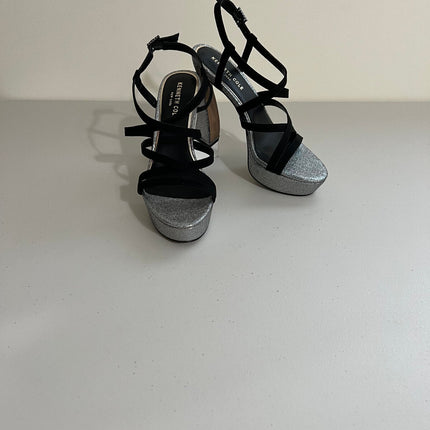 Kenneth Cole New York Womens Metallic Embossed Platform Sandals, 7.5