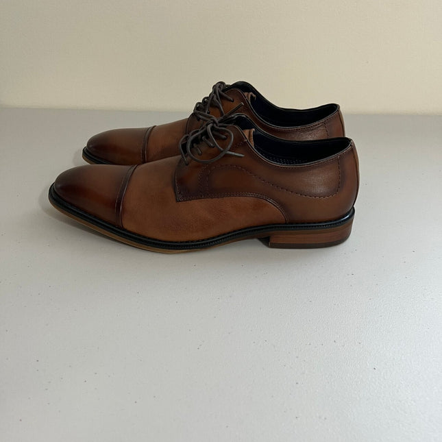 Steve Madden Men's Zane Tonal & Textured Leather Mid Oxford Dress Shoe -