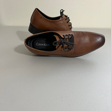 Calvin Klein Dearl Men's Lace up Wing Tip Shoes Medium Brown Leather : 8 M
