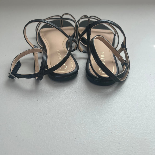 Journee Women's Serissa Flat Sandals, Black, Size, 8