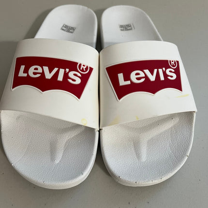 Levi's Men's Batwing Slide Sandals - white/Red- Size,  A 9