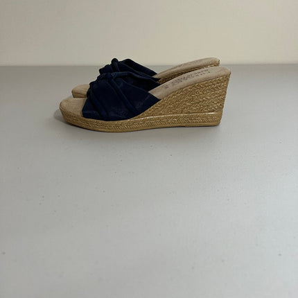 Easy Street Women's Ghita Slip-on Wedge Sandals - Navy Crepe, 7.5 M