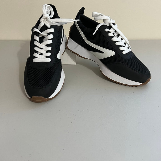 Dv Dolce Vita Women's Bynx Lace-up Jogger Sneakers - Black/White