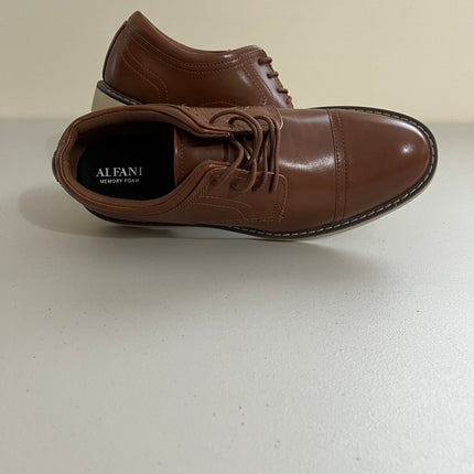 Alfani Men's Theo Cap Toe Oxford Dress Shoe, Brown ,Size, 8