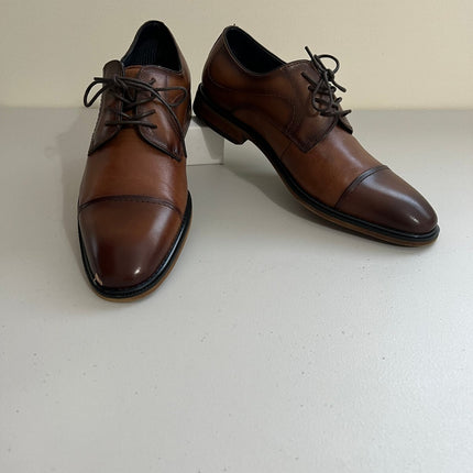 Steve Madden Men's Zane Tonal & Textured Leather Mid Oxford Dress Shoe -