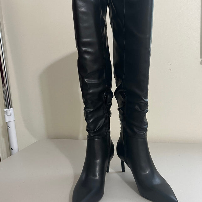 I.N.C. International Concepts Womens Damoni Boots Black Smooth 6M