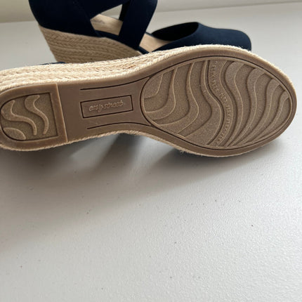 Easy Street Women's Pari Espadrille Wedge Sandals (Navy Canvas) - Size 11.0 M
