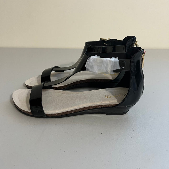 Kenneth Cole Reaction Women's Great Gal Sandals - Black Patent, 9.5