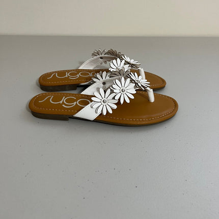 Sugar Women's Finnesse Flat Sandals - White, Silver, Size, 6