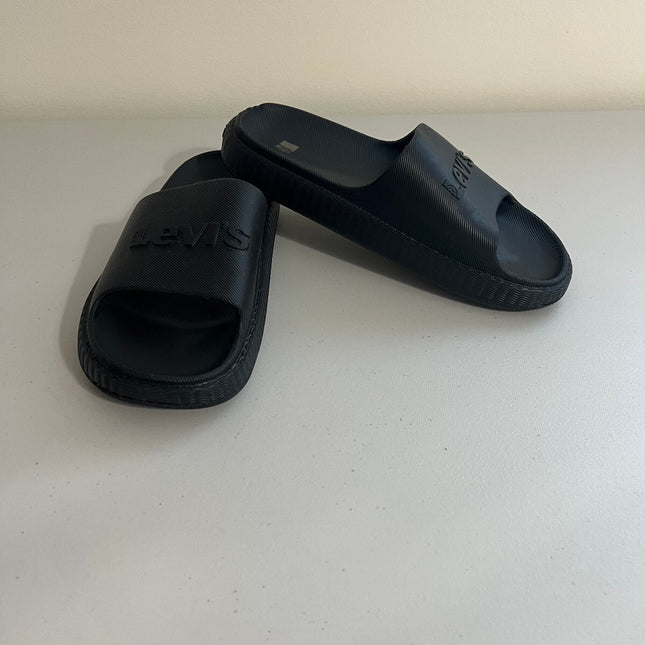 Levi's June Next All-Black Slide Sandals -Size, 10
