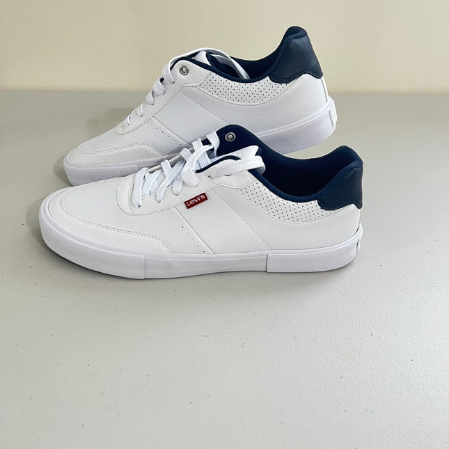 Levi's Men's Munro Faux-Leather Retro Low Top Sneakers - White, Navy
