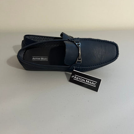 Aston Marc Men's Charter Bit Loafers Navy Blue, Size, 11