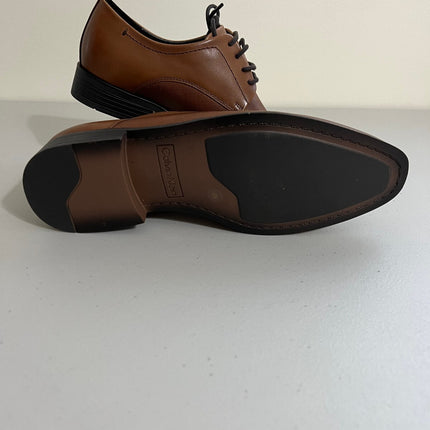 Calvin Klein Dearl Men's Lace up Wing Tip Shoes Medium Brown Leather : 8 M