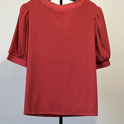 Estelle Plus Sublime Ribbed Henley Top , Size 2X