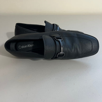 Calvin Klein Men's Malcome Black Saffiano Leather Dress Loafers, 8.5 M