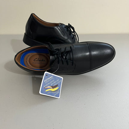Clarks Men's Malwood Lace Casual Shoes - Black Leather ,Size, 9.5