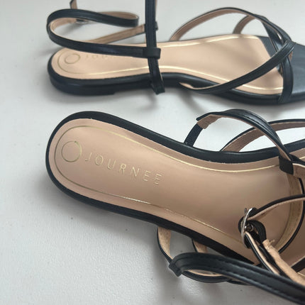 Journee Women's Serissa Flat Sandals, Black, Size, 8