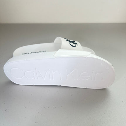 Calvin Klein Women's Arin Logo Beach Slide Sandals - White